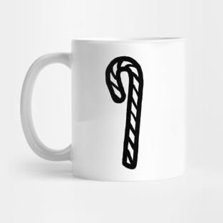 One Candy Cane For Christmas Outline Mug